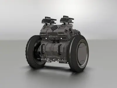 Game combat vahical Low-poly 3D model