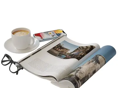 Decorative coffee table set 2 3D model