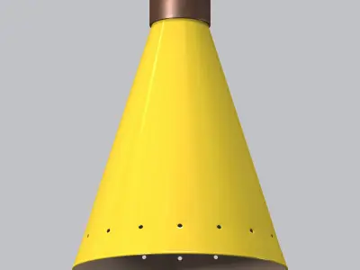 Mid Century Mercury Yellow Pendant Light  3D model
