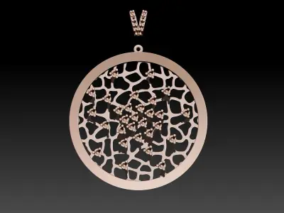 Pendant with diamonds 3D print model