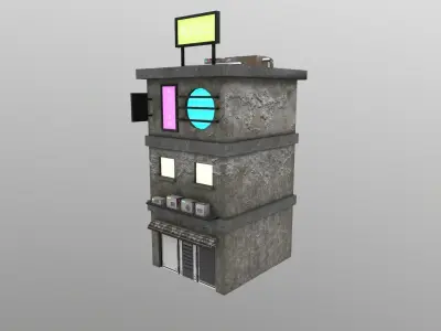 Cyberpunk City - Building 35 Low-poly 3D model