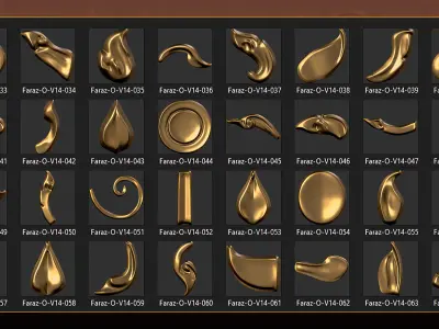 275 Thai Ornament 3D Model alpha and Brush vol 14 3D model