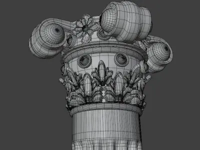 Stylized Corinthian Column 3D Model Game Ready Blender FBX Low-poly 3D model
