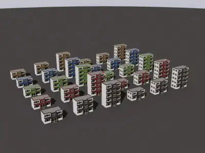 Cartoon Building Low Poly Building G 30 Variant Low-poly 3D model