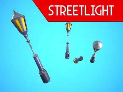 STREETLIGHT CARTOON STYLIZED Low-poly 3D model