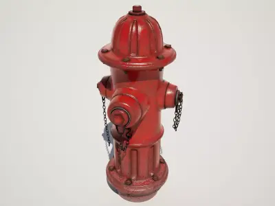  Fire Hydrant Low-poly 3D model