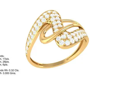 Women Ring  Render 3dm STL OBJ FBX Details 3D print model 3