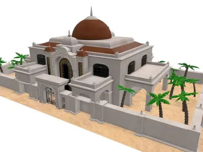 Desert Mansion Low-poly 3D model
