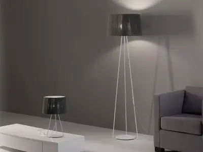 Drum Shade Table Lamp Low-poly 3D model