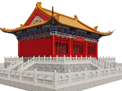 Ancient Temple Building 3D model