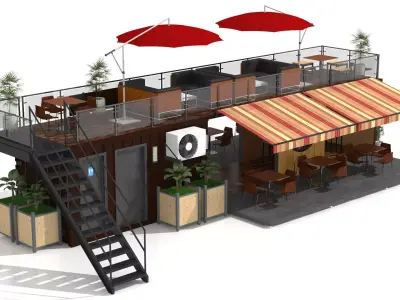 Container Coffee Shop 2 3D model