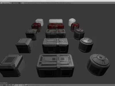 Sci-fi Props Low-poly 3D model