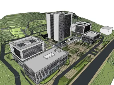 corporate office on contour 3D model