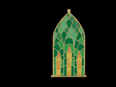 Enamel Church Window Design Pendant 3D print model