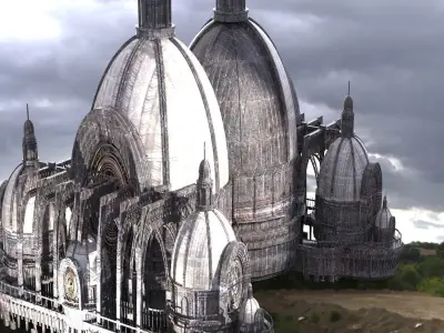 Steam punk cathedral Dragon Halls  3D model