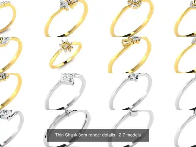 217 Thin Shank 3dm render details 3D Model Pack