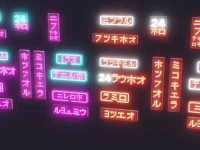 Neon Sign Low-poly 3D model