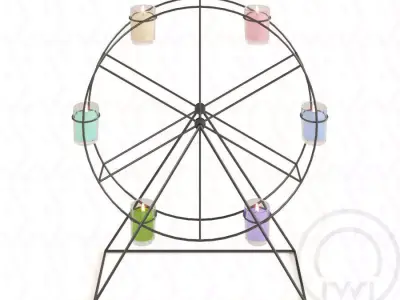 Ferris wheel candelabra candle holder 3D model