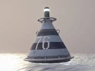 Buoy River RB-4-01 Safe Water Mark Low-poly 3D model