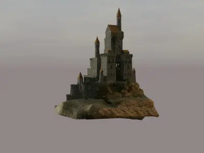 modular castle model Free low-poly 3D model