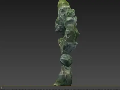 green rock man  Low-poly 3D model