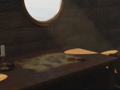 Old Ship Interior 3D model