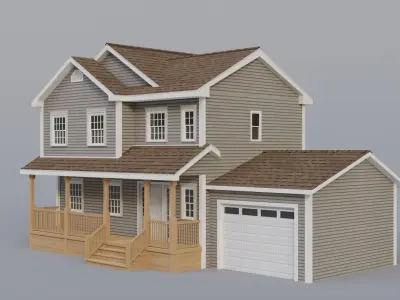 Low Poly house 20 Low-poly 3D model