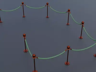 Velvet Rope LowPoly Free low-poly 3D model