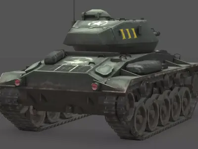  M24 Chaffee 3D Model Low-poly 3D model