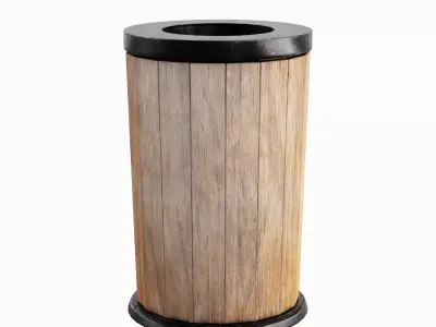 Street Trash Can B 04 Low-poly 3D model