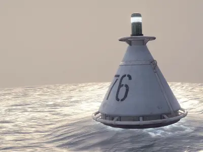 Buoy River RB-4-01 Left Side Mark Low-poly 3D model