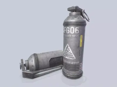 Scifi grenade Low-poly 3D model