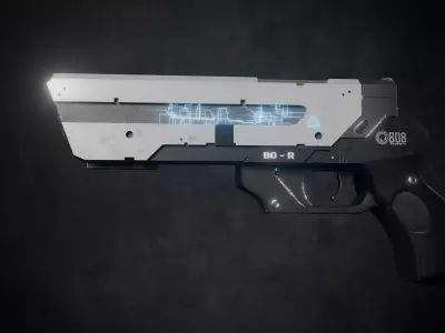 Futuristic Handgun - Sci Fi Pistol Low-poly 3D model