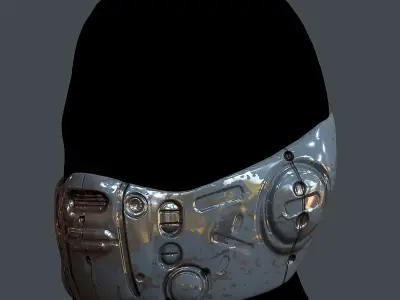 Gas mask helmet 3d model scifi Low-poly Low-poly 3D model 57