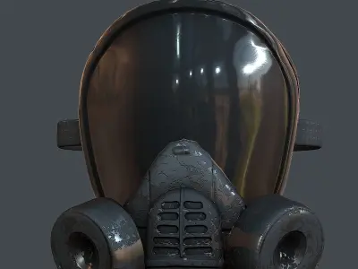 Gas mask helmet 3d model scifi Low-poly Low-poly 3D model Low-poly 3D model 48