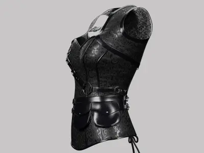 Corset Black Low-poly 3D model