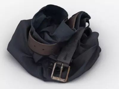 Crumpled Shorts 3D model