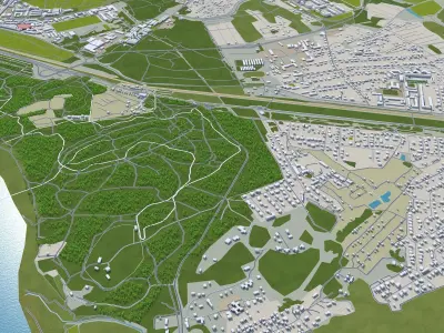 Tomsk Russia 60km Low-poly 3D model