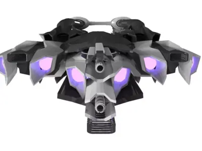 Mothership Spaceship Sci-Fi Game Model 3D  3D model