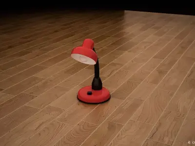 Desk lamp 3D model asset for games animation Interior viz Low-poly 3D model