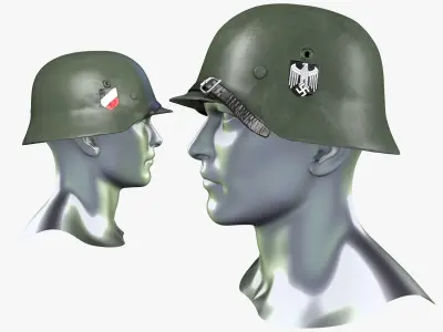 German WWII Luftwaffe Helmet Low-poly 3D model