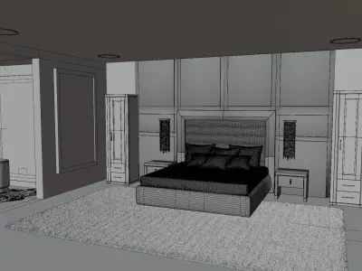 Bedroom modern 3D model purchase