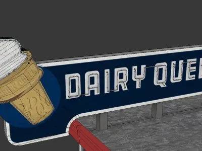 Dairy Queen Building Low-poly 3D model