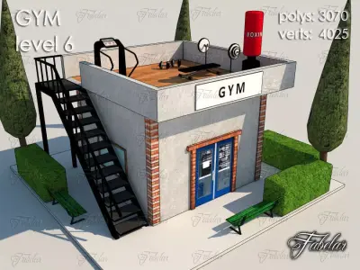 Gym Level Low-poly 3D model