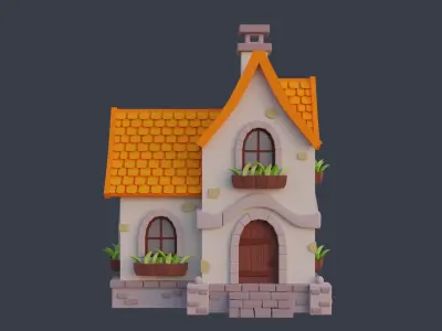 Cartoon House 10 Low-poly 3D model