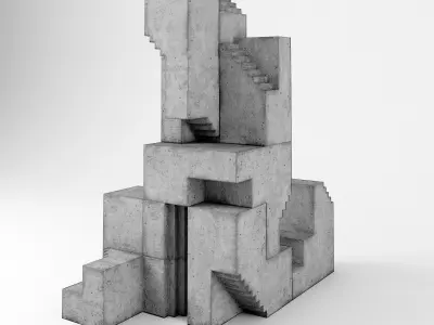 Soma Cube Puzzle architectural bauhaus Low-poly 3D model