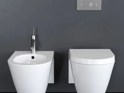 Duravit Starck 2 Wall-hung WC Low-poly 3D model