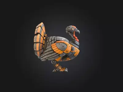 Cyber Turkey Low-poly 3D model
