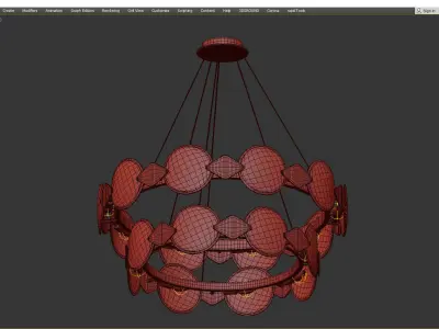 FRANCIS chandelier made of brass and glass Low-poly 3D model