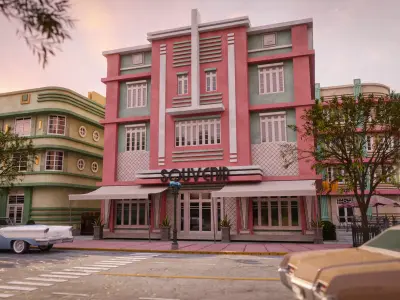 MIAMI VICE CITY ART DECO BUILDING 7 Low-poly 3D model